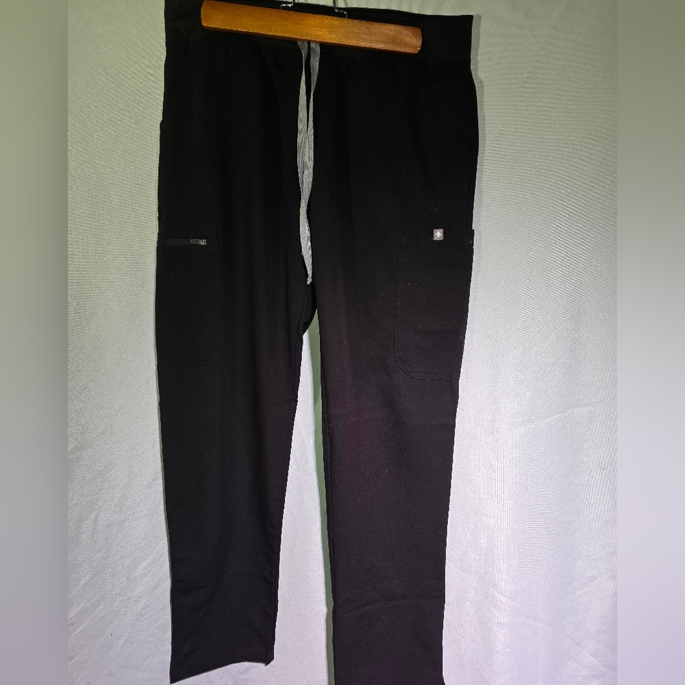 Black Yola™ 2.0 Yoga Waistband - Skinny Scrub Pants - Not High waisted, Medium